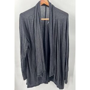 Harlowe & Graham Womens M Medium Black Drapped Cardigan Long Sleeves Lightweight